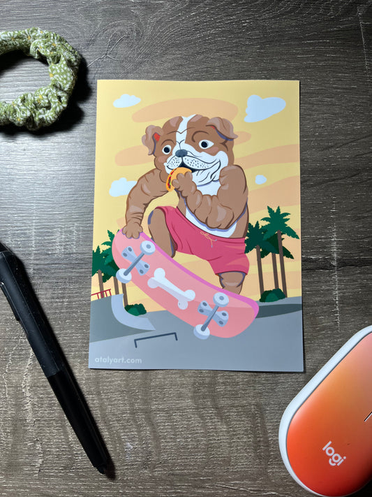 "Little Skater, Big Appetite" – 5x7 Glossy Art Print